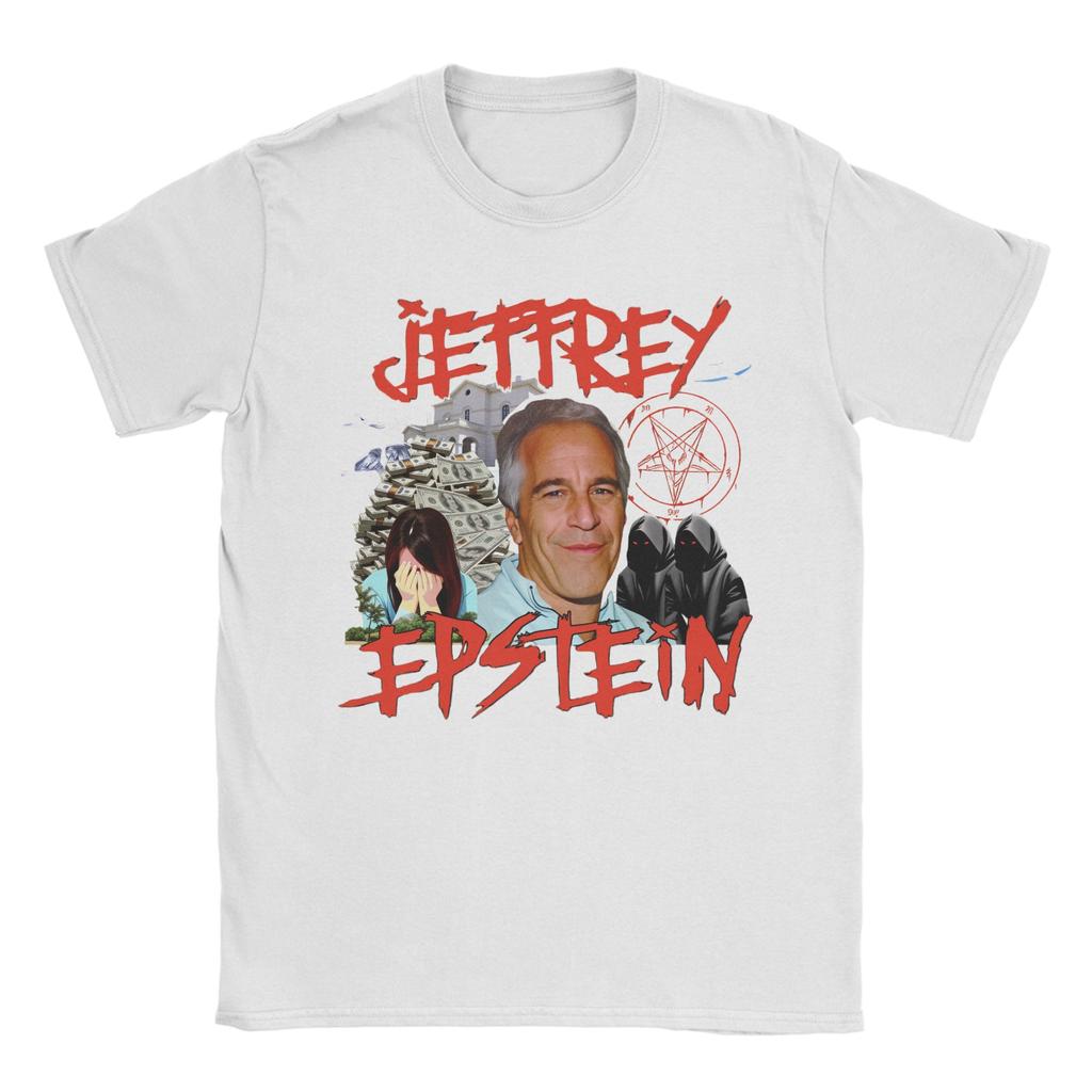 Funny Jeffrey Epstein T-Shirts for Men Crewneck Cotton T Shirts  Short Sleeve Tees Summer Men and Women High Quality Clothes