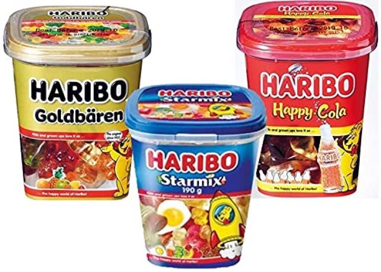 

Набор стаканчиков Haribo Gummy Happy Gold Bear, по 3 шт. (Starmix, Кола, 175 г)