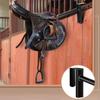 Saddle Rack Stand Hangs On Stall Walls or Doors Organization Black Accessory for