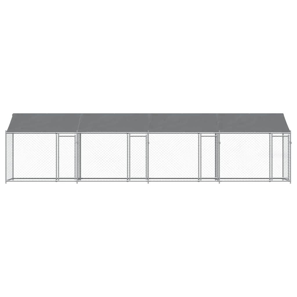 Vidaxl Klatka Dla Psa, Z Dachem I Drzwiami, Szara, 8X2X2 M, Stal