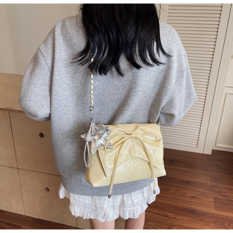 Large-capacity Bag Women's Summer New Leisure Chain Messenger Bag Bow High-end Commuter Bag