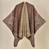 Literary travel shawl autumn and winter imitation cashmere knitted scarf slit oil painting cloak outer wear