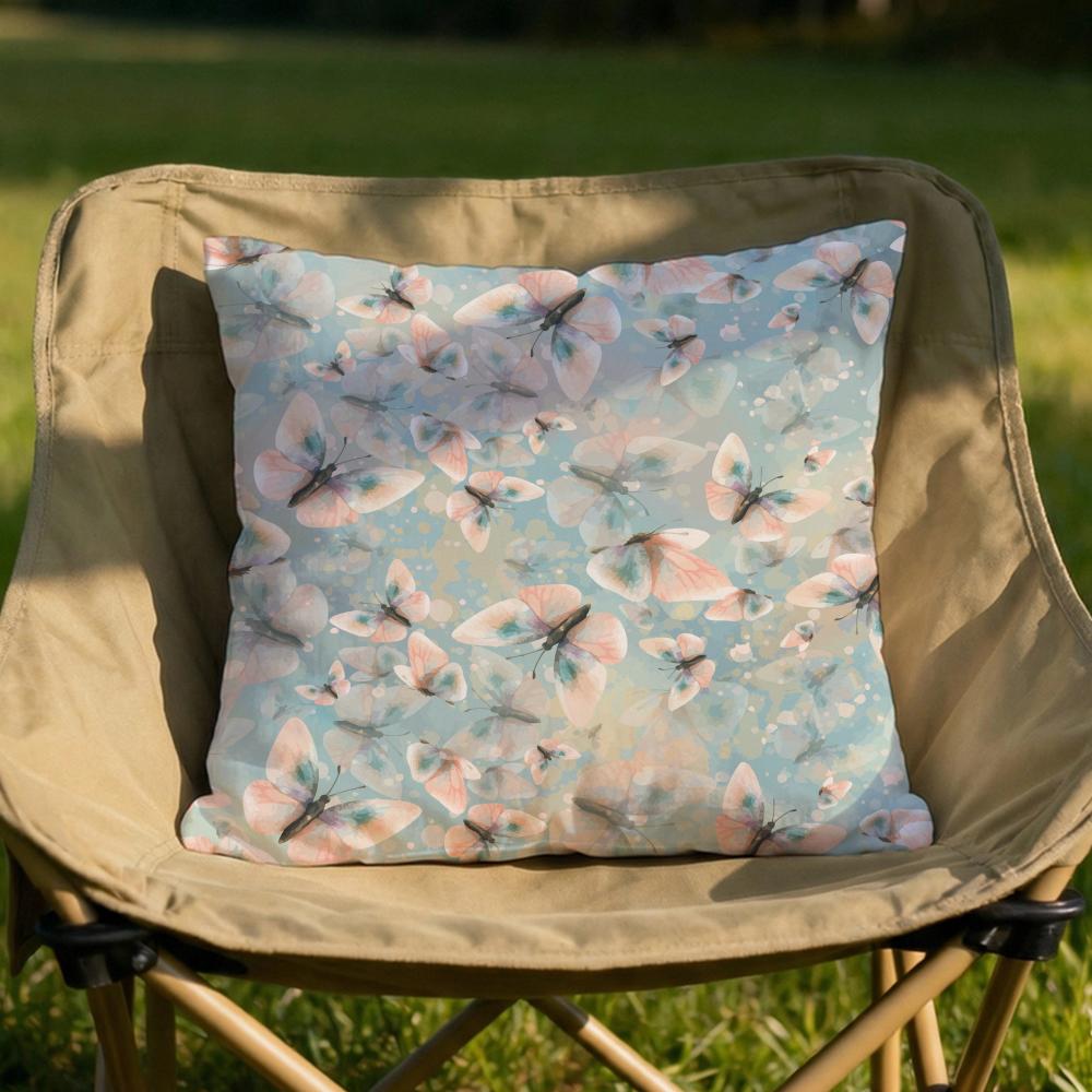 Watercolor Butterfly Pattern Cushion Cover Soft Reversible  Durable Pillow Cover  MultiScene Use for Home  Car Daily Comfort