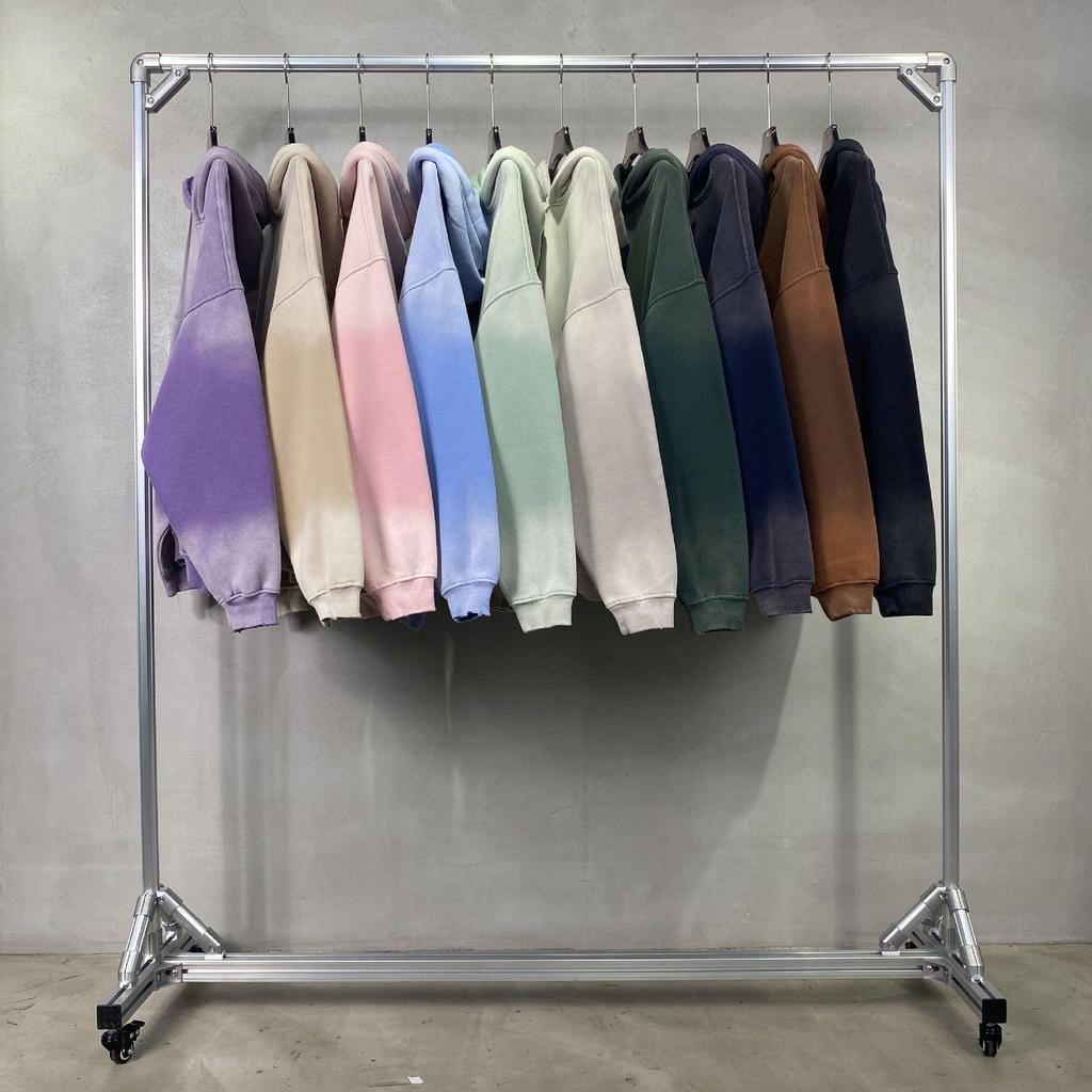 European & American High Street Distressed Fleece-Lined Hoodie for Men