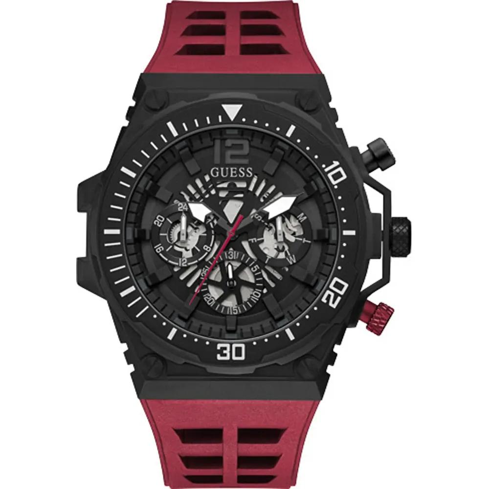 GUESS Exposure Black Red Stainless steel Silicone Men s Quartz GW0325G3 чёрный