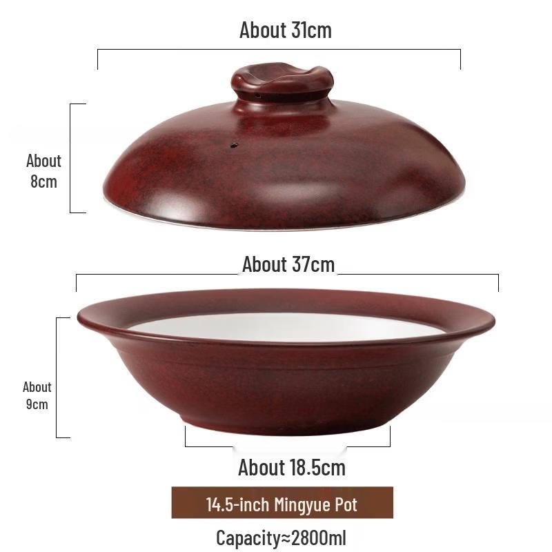 

Large Stone Casserole Pot with Lid