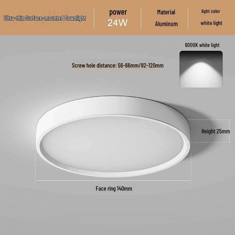 Ultradünne LED Aufbau Deckenleuchte Rund für Gänge, Flure, Eingangsbereiche - Stanzfreie Installation