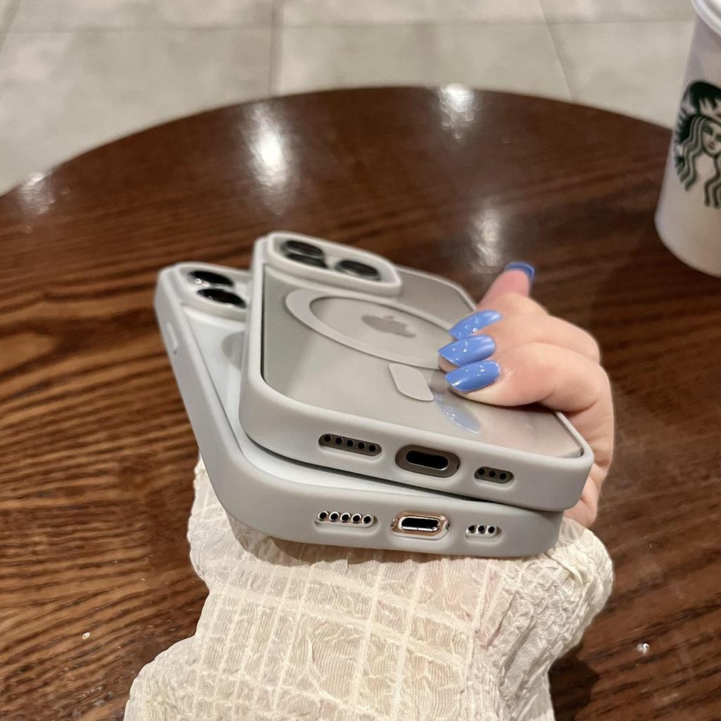 Magnetic Macaron iPhone 16 Case - Anti-drop, Hard Transparent Minimalist Protective Cover for Apple 15 Pro Max