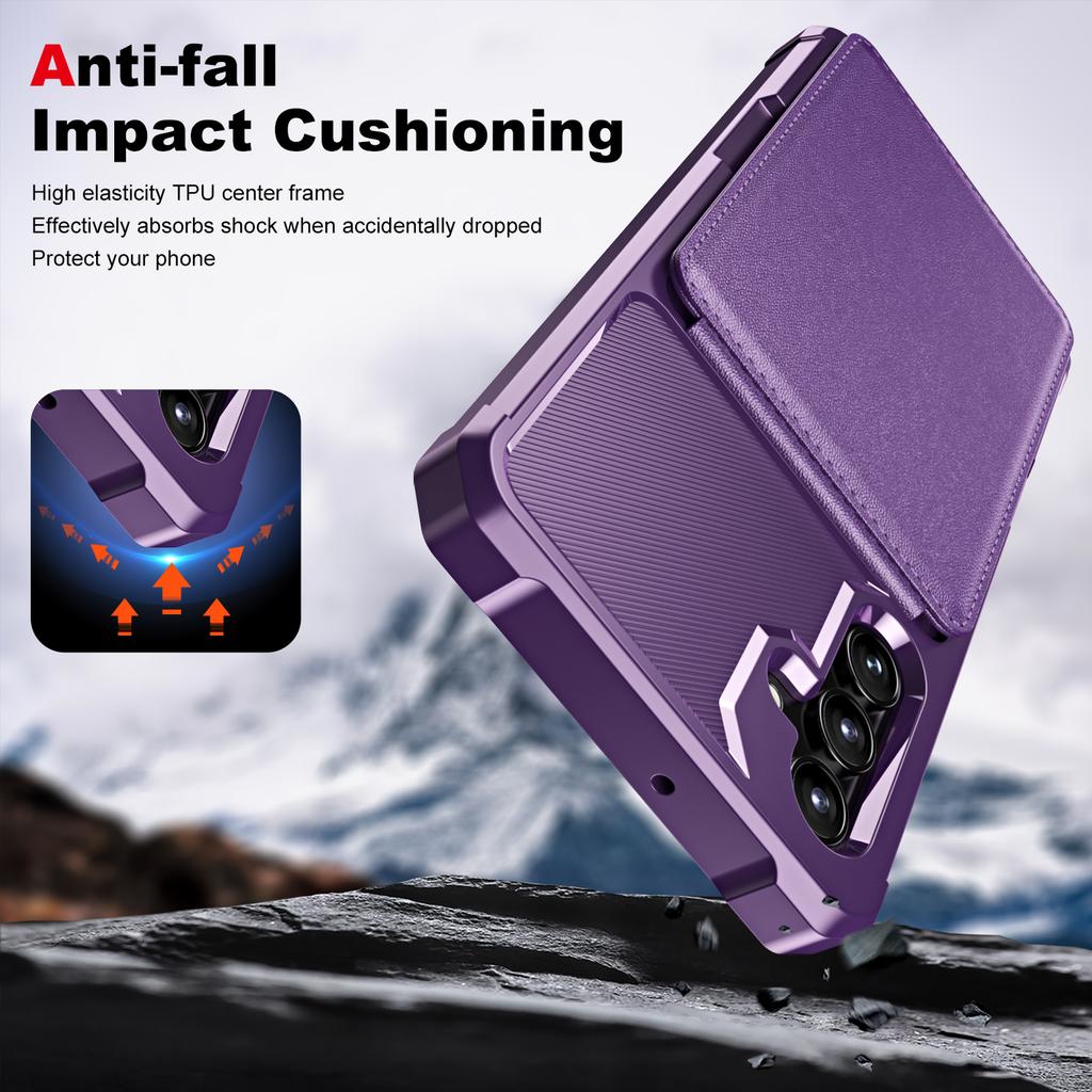 Vertical Cards Solt Wallet Leather Case For Samsung Galaxy S25 Ultra S24 FE S23 Plus S22 A16 A55 A35 A15 A25 A54 Anti Fall Cover
