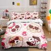 Cartoon Dog Print Three-Piece Set Soft Comfortable Duvet Cover Bedding Set Included 1*Duvet Cover & 2*Pillowcases, Gift