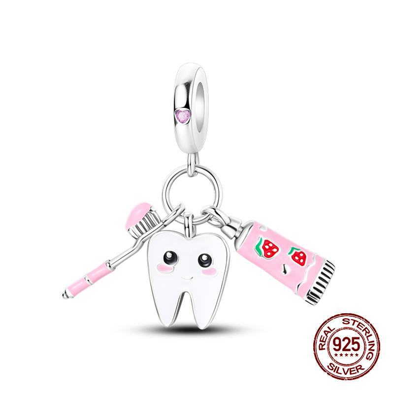 100% 925 Sterling Silver Guitar Musician Painter Doctor Career Charm Bead Fit 925 Original Bracelet DIY Souvenir Jewelry