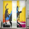 Basketball-Spieler, abstrakter Hintergrund, Fenstervorhänge, transparenter Chiffon-Tüll-Vorhang, Heim-/Wohnzimmer-Hintergrunddekoration
