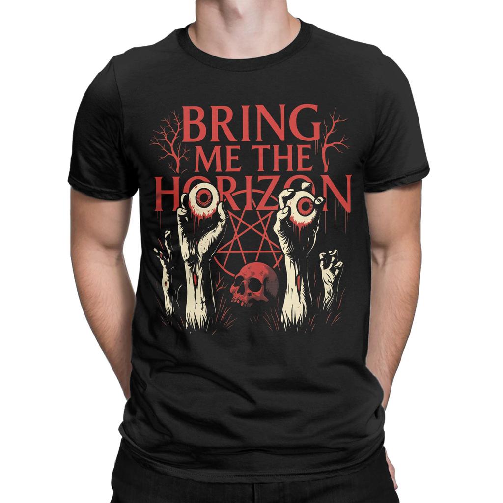 BMTH Bring Me The Horizon Metalcore  T-Shirt Men  Fashion Cotton Tee Shirt O Neck Short Sleeve T Shirts 4XL 5XL 6XL Clothing