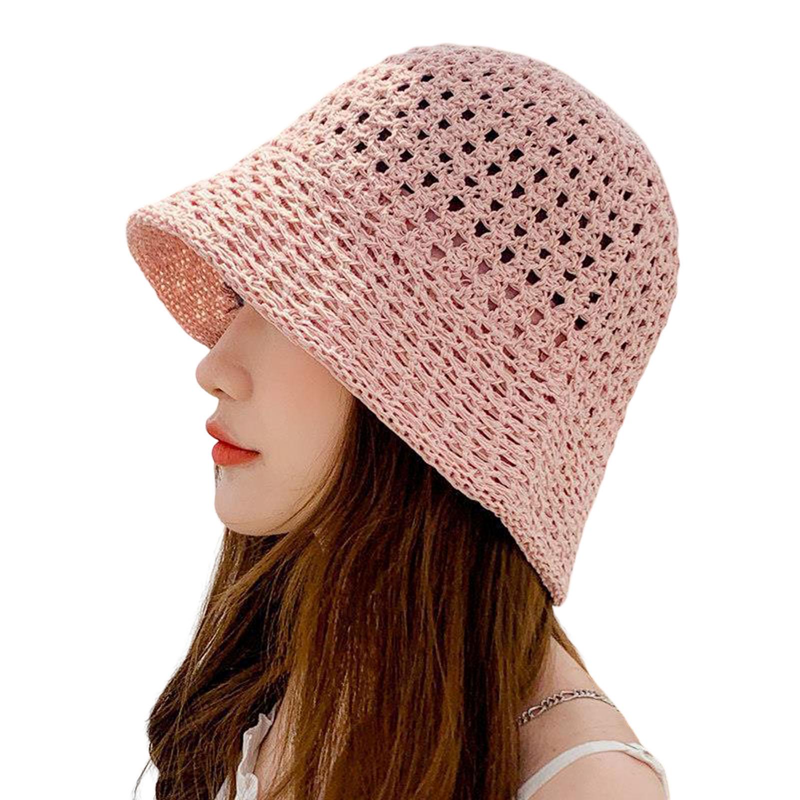 

Hollow Out Visor Cap Women Summer Beach Sun Hats Foldable Travel Wide Brim Caps for Outdoor Vacation Hiking світло-рожевий колір