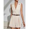 European and American Temperament Commuter Short Wide Leg Suit Jumpsuit Women Short Wide Leg Suit Jumpsuit