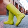 Dámské vysoké holínky pro dospělé, módní holínky do pů lýtka, neklouzavé pracovní svrchní oblečení, vodotěsné, mořské dlouhé gumové boty