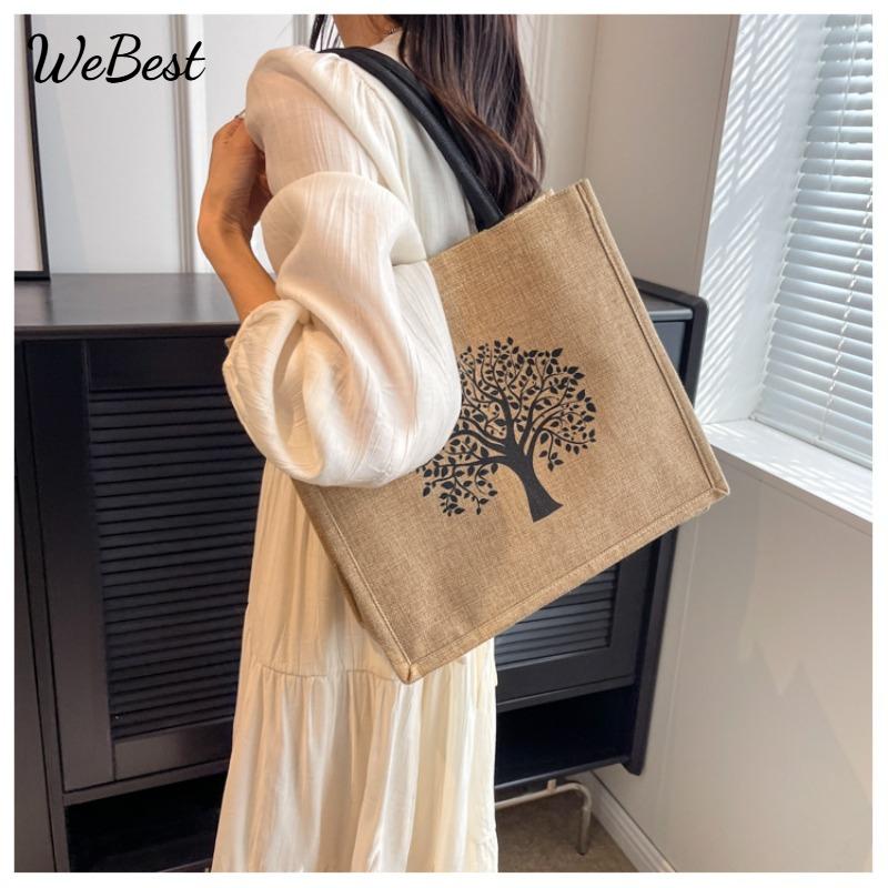 

Large Capacity Linen Hand-held Shoulder Bag 34*31*14