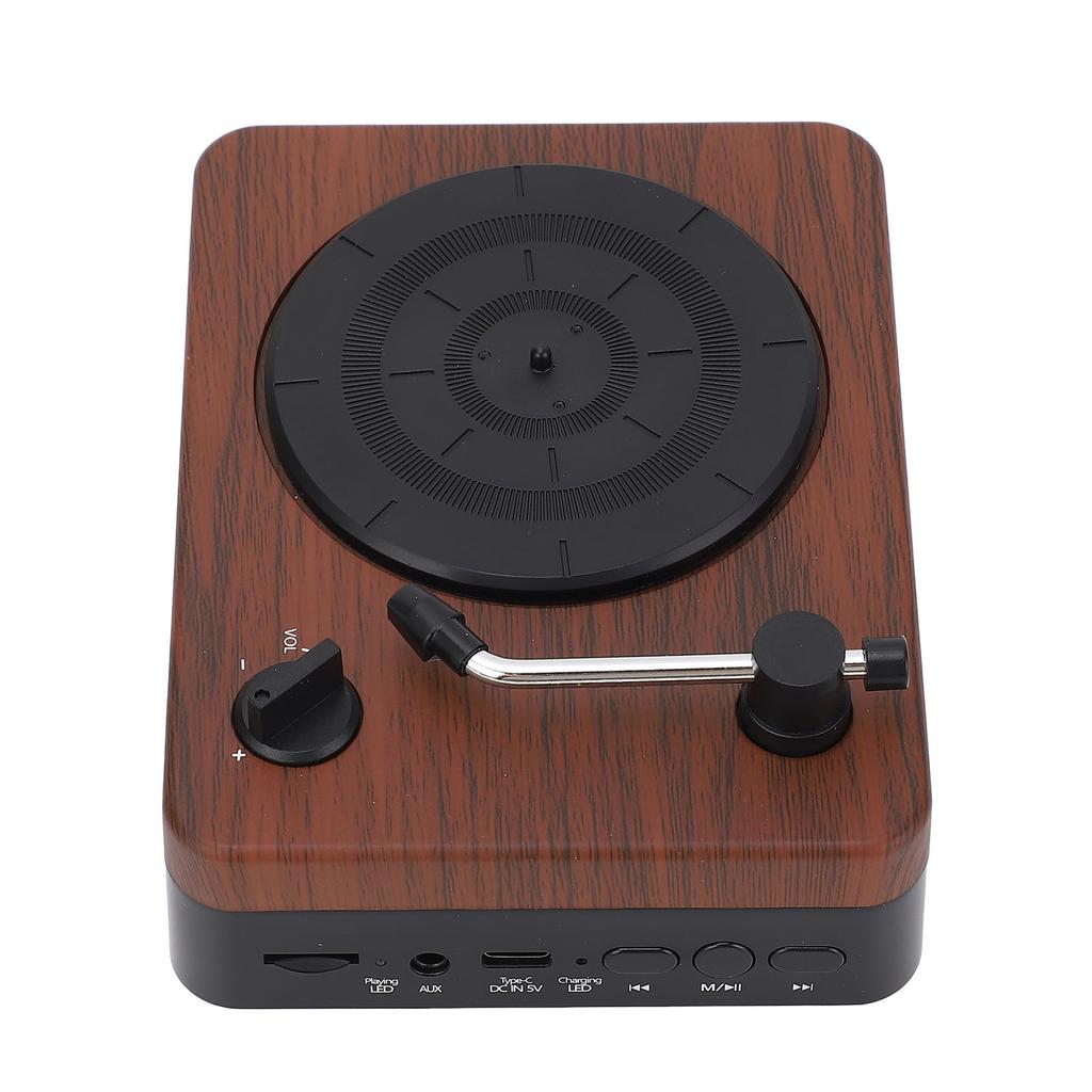 Vintage Mini Bluetooth Speaker Record Player Shaped Desktop Decoration Rechargeable Wireless Speaker