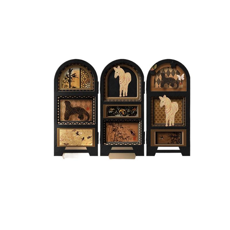 Vintage Desktop Screen Decor Retro French Style Mini Ornament for Living Room TV Cabinet Entryway