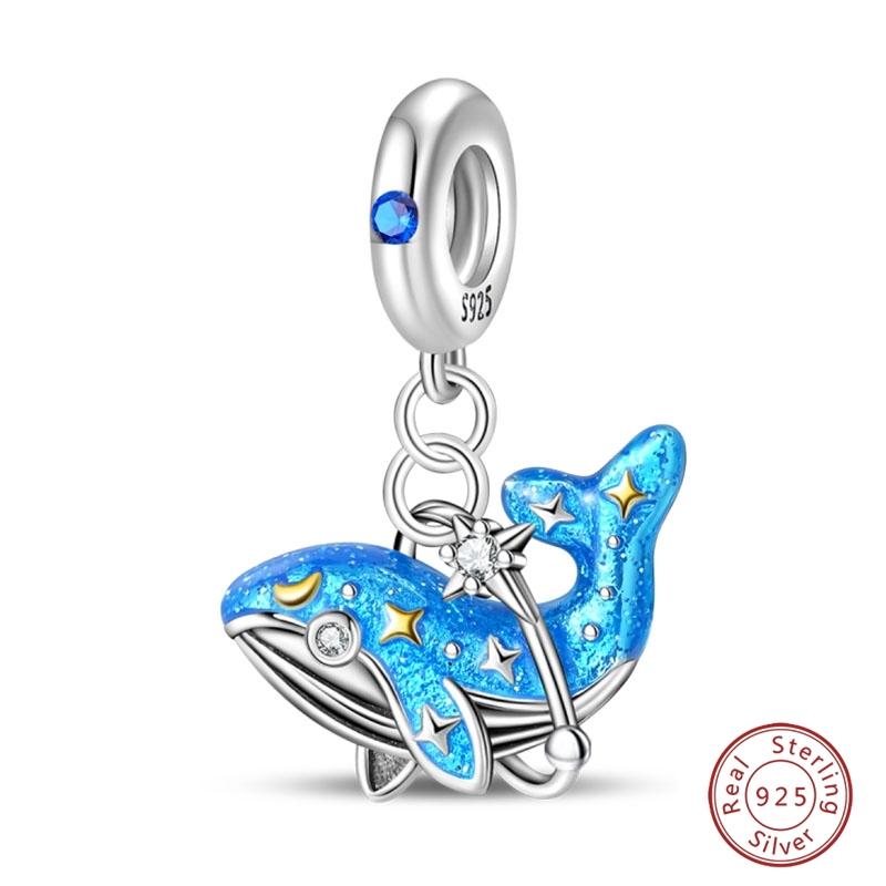 

S925 Silver Pumpkin Cat Playing Card Graduation Bear Ring Seahorse 3mm Charms Beads Design DIY Fine Jewelry