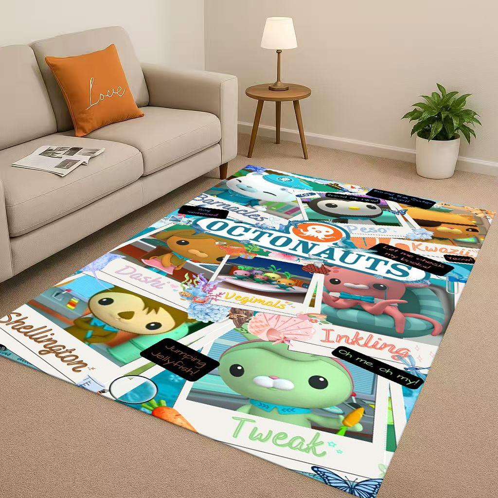 Cute Octonauts Barnacles Cartoon Living Room Non-Slip Area Rug Carpet for Bedroom Playroom Sofa,Easy Clean Home Decor Doormat