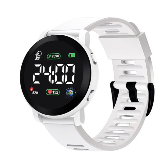 Yousheng Student Watch LED Display Waterproof High Accuracy Long Battery Life Low Consumption Precise Time Casual Silicone Watchband Electronic Watch