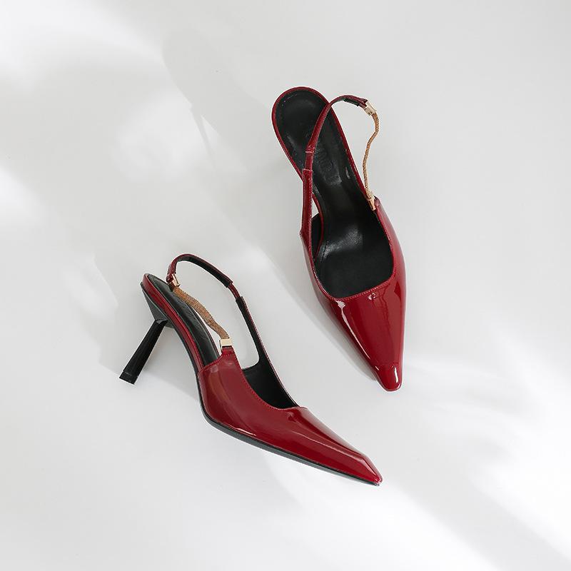 HK24 Huizhou women's shoes new spring summer women's French style not tired feet versatile stiletto fashion shoes high heels sandals