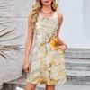 Women's Casual Fashion Breathable Floral Printed Vest Dress With Pockets