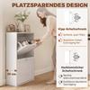 Shoe Cabinet With 2 Flip Compartments Adjustable Shelves For Up To 8 Pairs Of Shoes White