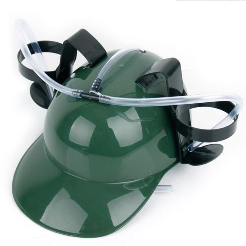 Casco per bevande Bere Birra cola Coke Soda Cappello da minatore Pigramente rilassato Cappello con cannuccia Festa di compleanno Fresco Unico Giocattolo Supporto per accessori Guzzler