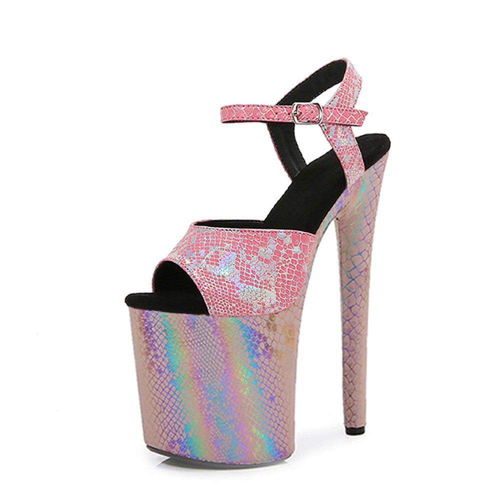 20Cm Symphony Snake Sandals Hate the sky high large size super high heel sexy shoes pink nightclub catwalk dancing shoes
