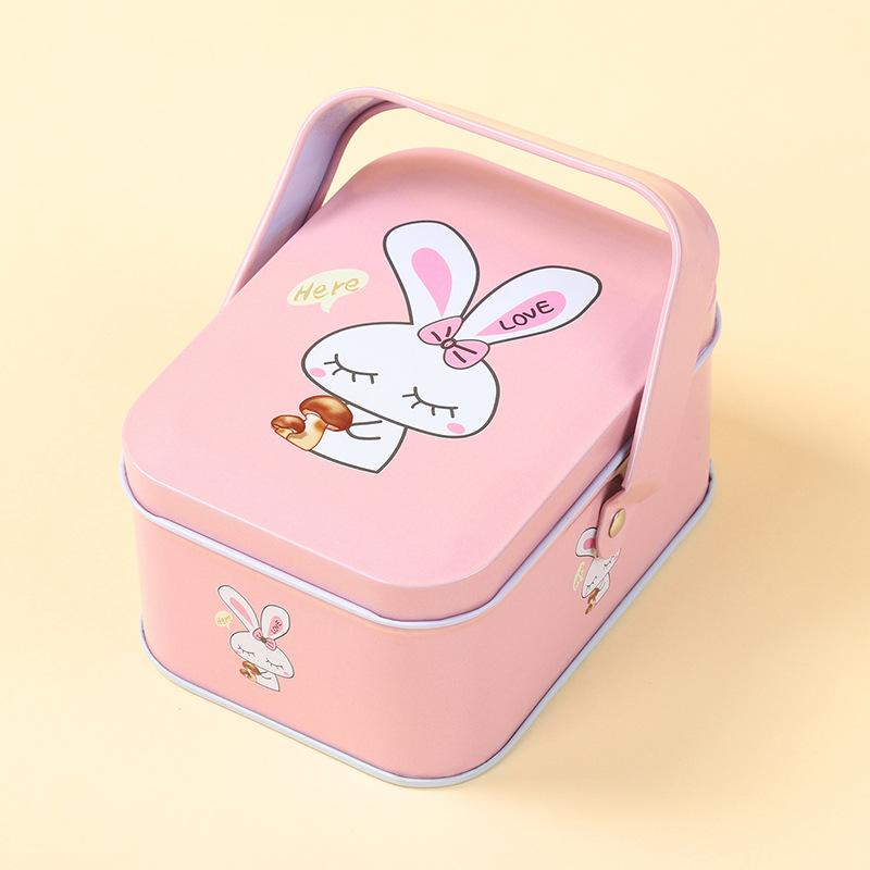 Niedliche Weihnachts-Blechgeschenkbox Eisen mit Griff Metall-Bonbondose Exquisite Santa Claus Blechdose Bonbondose