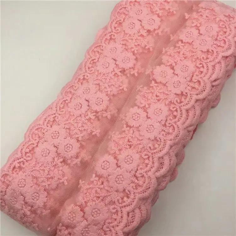 1Meter Cotton Floral Embroidered Mesh Patchwork Lace DIY Apparel Sewing Fabric 12cm Width DIY Garment Curtain Accessories Ribbon
