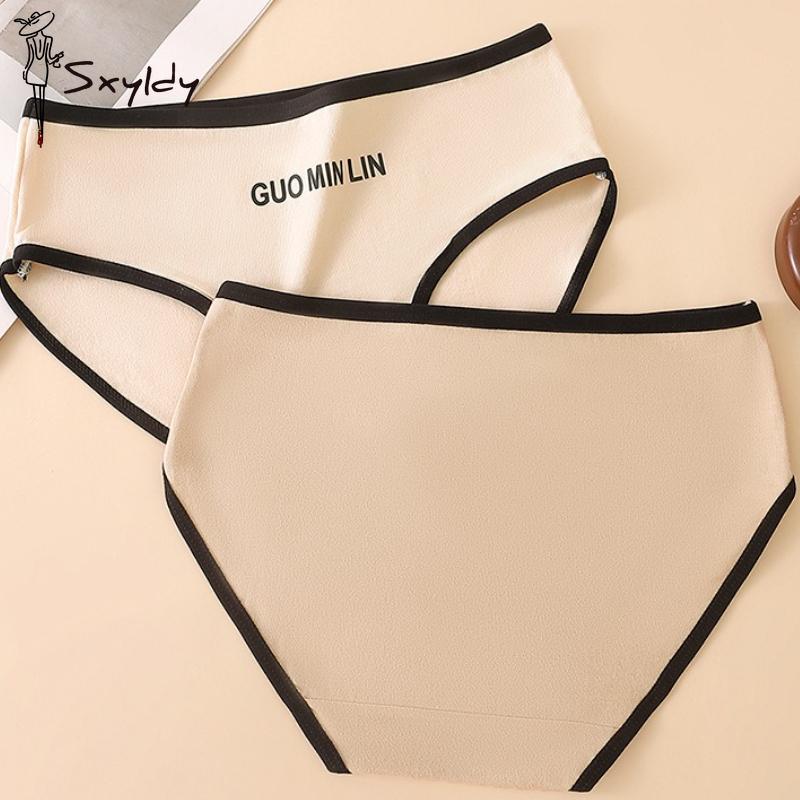 Women's Briefs Cotton Underpants Sports Girls Mid-waist Cotton Crotch Panties