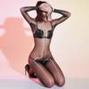 Fun Aurora Onesie Stockings Sexy Open Crotch Free Pullover Ultra-Thin Oil-Shiny Onesie Into Body Stockings