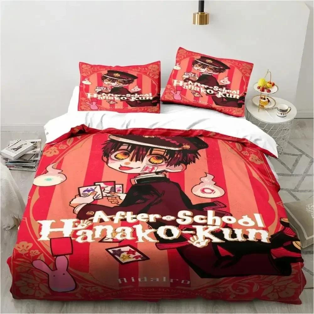 Modisches Anime Toilet-Bound Hanako-Kun 3D-Druck Bettwäscheset Bettbezüge Kissenbezüge Steppdecke Bettwäscheset Bettwäsche Bettwäsche
