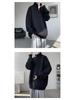 Men's Plus Size Casual Loose Knit Half-Zip High-Neck Pullover Sweater for Autumn and Winter