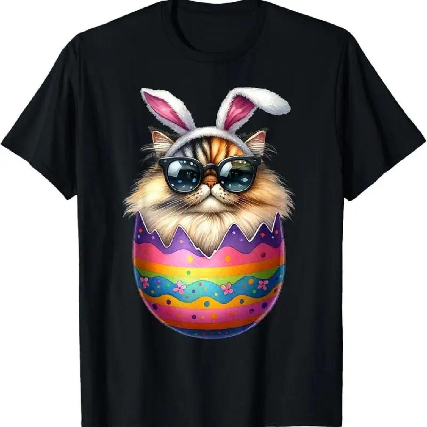 

Cat Lover Easter Egg Happy Bunny Ears T Shirt XXXXXL