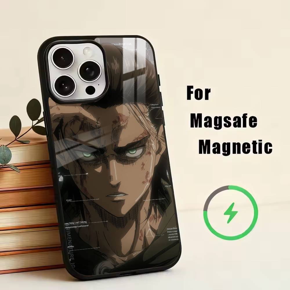 Attack on T-Titan Phone Case For iPhone17,16,15,14,13,12,11 Plus,Pro Magnetic For Magsafe Wireless Charging