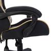 Gaming Chair with RGB LED Lights Gold and Black Faux Leather