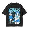 New Edition Pretty Sailor Moon Graphic Print TShirt  Vintage Cotton Washed ShortSleeved Top for Men Women Streetwear