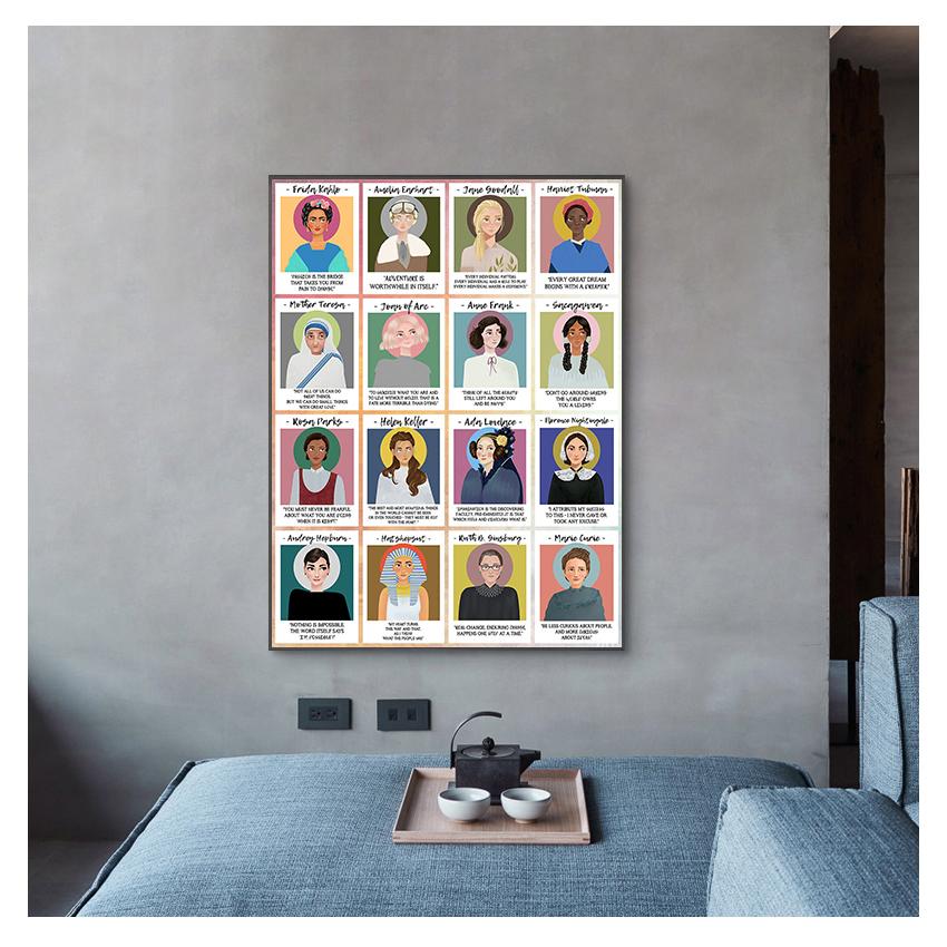 Poster e Stampe Wall Art Pittura su Tela Poster e Stampe Nordiche Quadri da Parete per Soggiorno Grandi Donne Potenti nella Storia