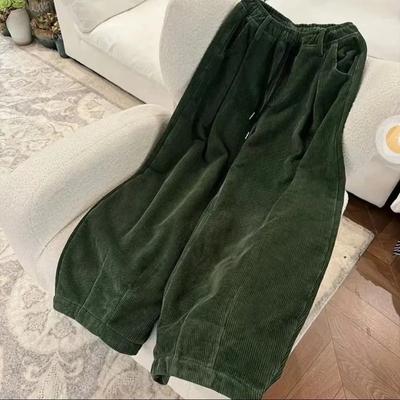 Broeken voor Dames Grote Maten Verdikt Rekbaar Elastisch Hoge Taille Lange Broek Effen Kleur Fleece Casual Wijde Pijpen