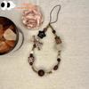 Retro Coffee Bead Phone Case Bracelet Strap - Universal DIY Pendant