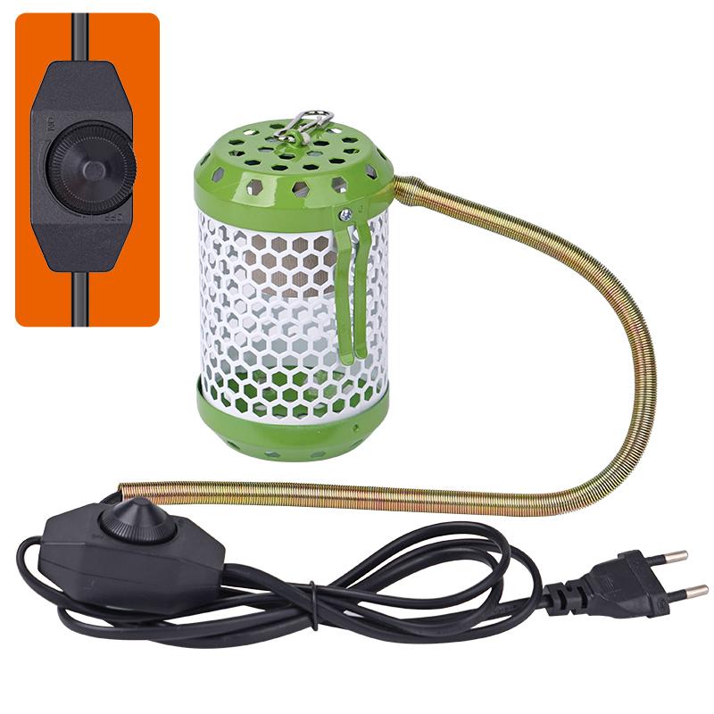 Pet Reptile Heat Lamp Ceramic Heater Bulb Lamp Shade Cover for Bird and Amphibian Pet Brooder Cage With Protective Case