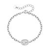 Modische Silberfarbene Edelstahl-Kreuzmuster-Ovale Charms-Armbänder für Männer, Vintage Stilvoller Schmuck Geschenk