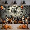 Halloween Decor Supplies Banner Spooky Graveyard Pumpkin Bat Skull Background Festival Party Decor Photography  Backdrop Props488