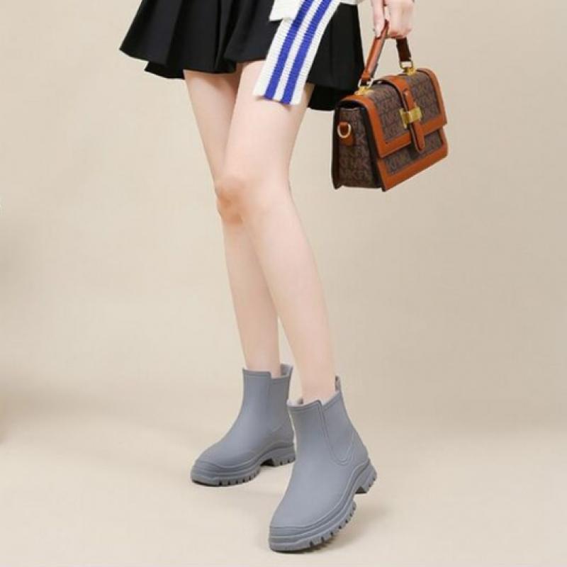 New ArrivalS Open Run Women S Waterproof Chunky Sole Short Rain bootS