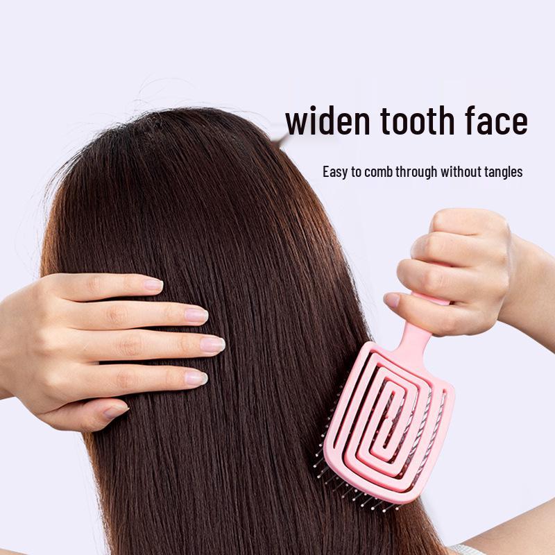 Žebrovaný hřeben: Dámský uhlazený a vysoký nadýchaný masážní kadeřnický hřeben
