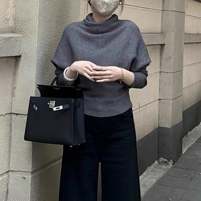Core-spun Yarn Washing Water, High-end Sense Solid Color Turtleneck Sweater Women's  New Autumn and Winter Models Elegant Temperament Style